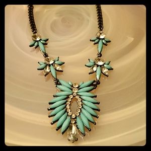 Turquoise and rhinstone necklace